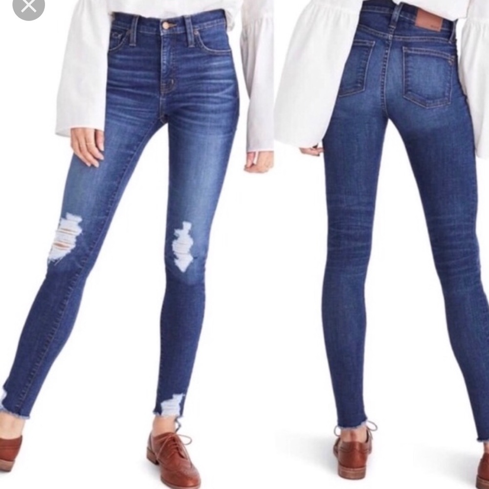 Madewell 9” high-rise distressed skinny jeans 28T